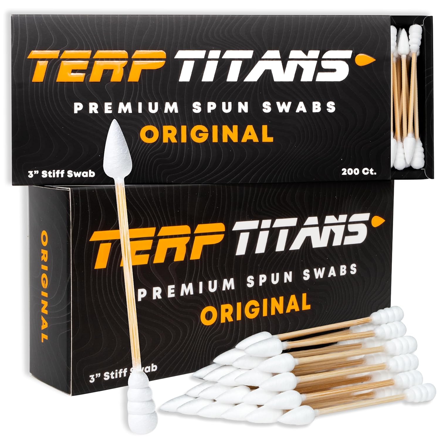 TerpTitans Original Bamboo Cotton Swabs Dual-Tip Spiral for Maximum Absorption Fine Point for Pinpoint Precision Extra Strong Lint-Free