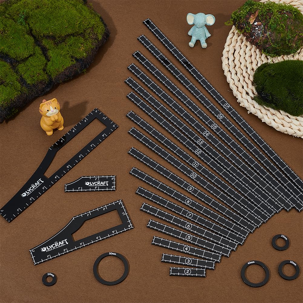 OLYCRAFT 2 set (24pz) Marcatori di Punti Obiettivo Righello Acrilico Set di Marcatori Rotondi per Obiettivi Righello di misurazione per giochi di guerra per Giochi Da Tavolo Wargames - 24 dimensioni