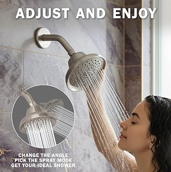 Aqua Elegante Massage Shower Head With Mist - 1.8 GPM - Brushed Nickel