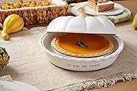 Vista 4 de Mud Pie Circa - Juego de platos para pastel de calabaza, blanco, 5.5 x 10.5 pulgadas de diámetro