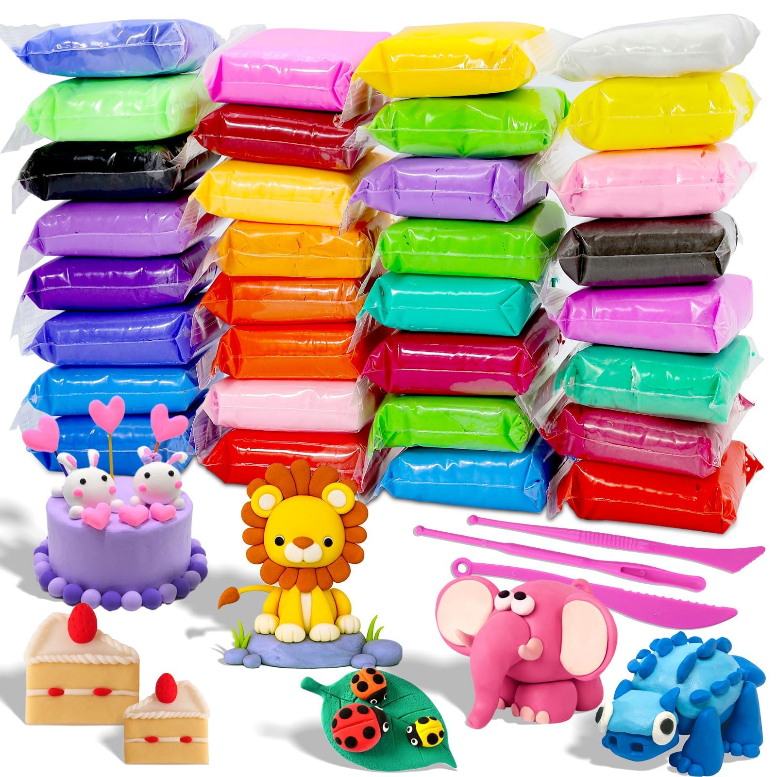 Air Dry Clay 36 Colors, Creative Modeling Clay for Kids with Sculpting Tools, Soft & Ultra Light, No-Toxic Magic Air Drying Clay, DIY Toy Gifts for Boys Girls Kids — image 1