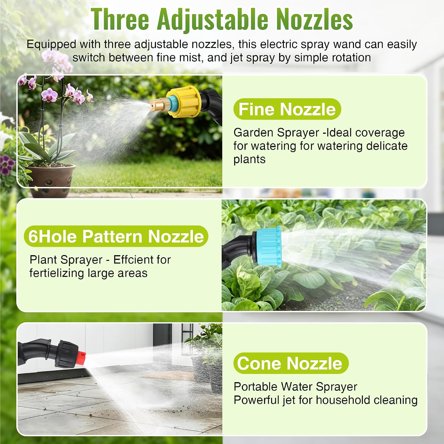 32 FT Hose Battery Powered Sprayer Wand with 32" Electric Sprayer&3 Speeds image 5