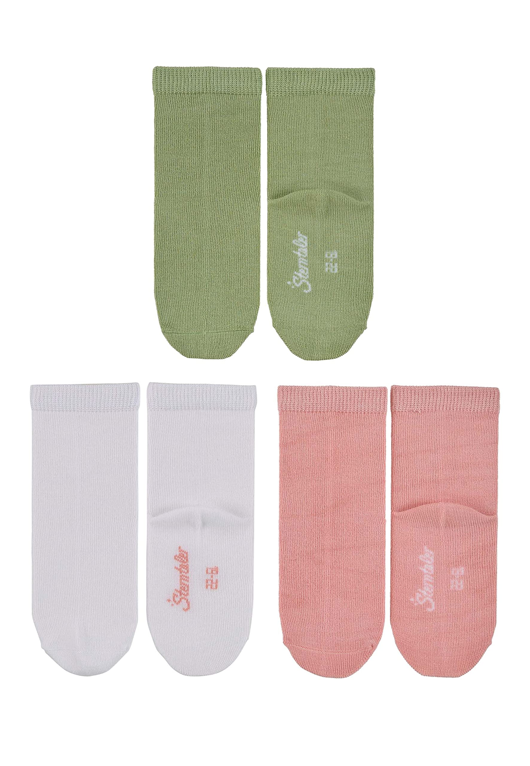 Sterntaler Baby - Mädchen Söckchen 3er-pack Uni Bambus Söckchen