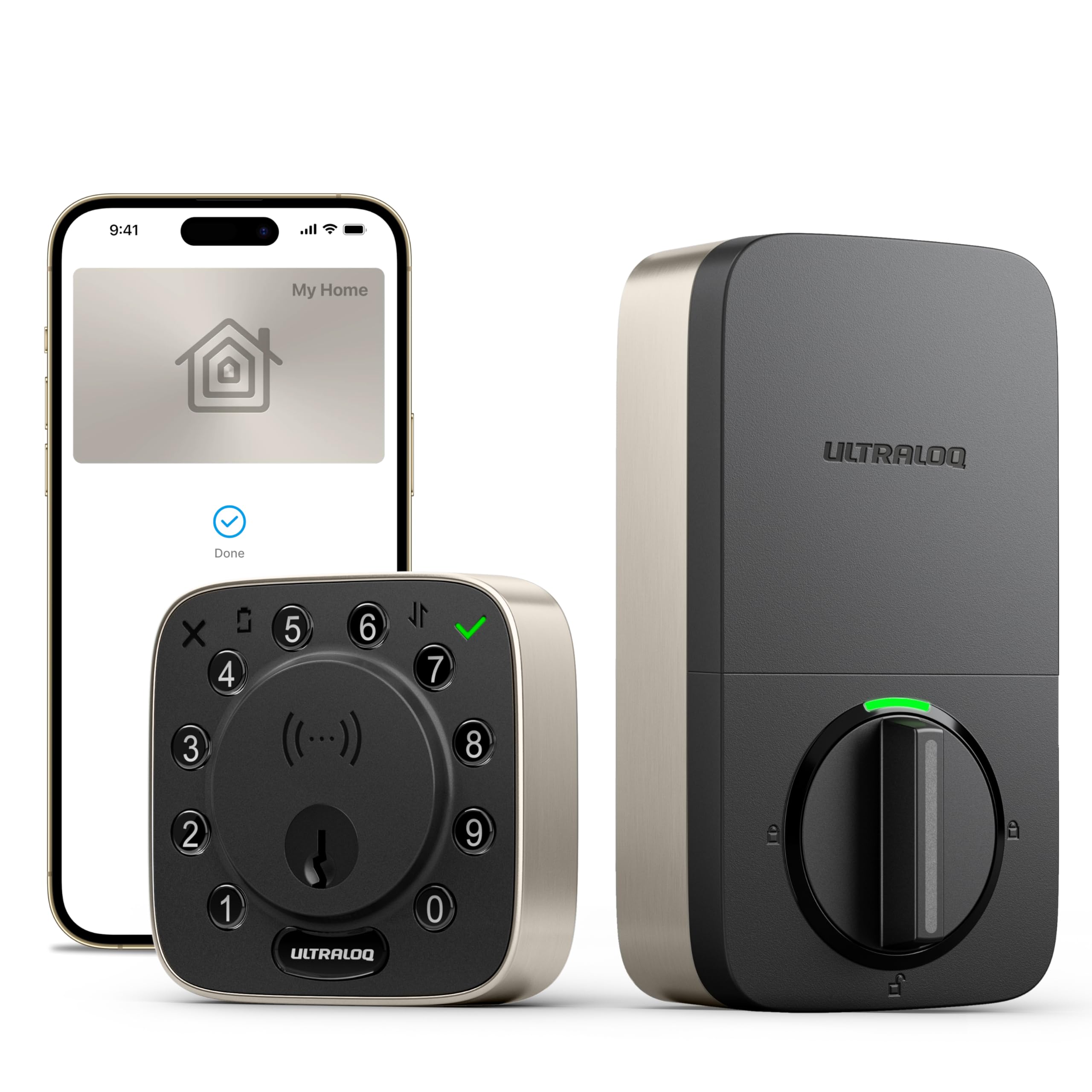 ULTRALOQ Bolt NFC WiFi Smart Lock, Keyless Entry Deadbolt with iPhone/Android Tap, App Remote Control, Keypad, Works with Apple Home, Siri, Alexa, BHMA Certified, Easy Install, 10 Mo. Battery