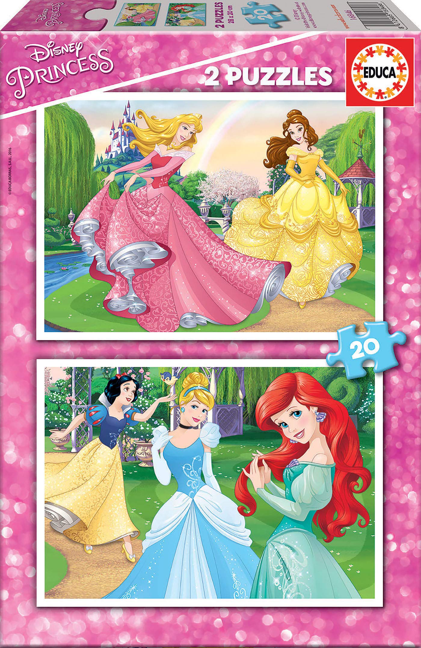 Educa - Puzzle 2x20 pezzi Disney Princess (16846)