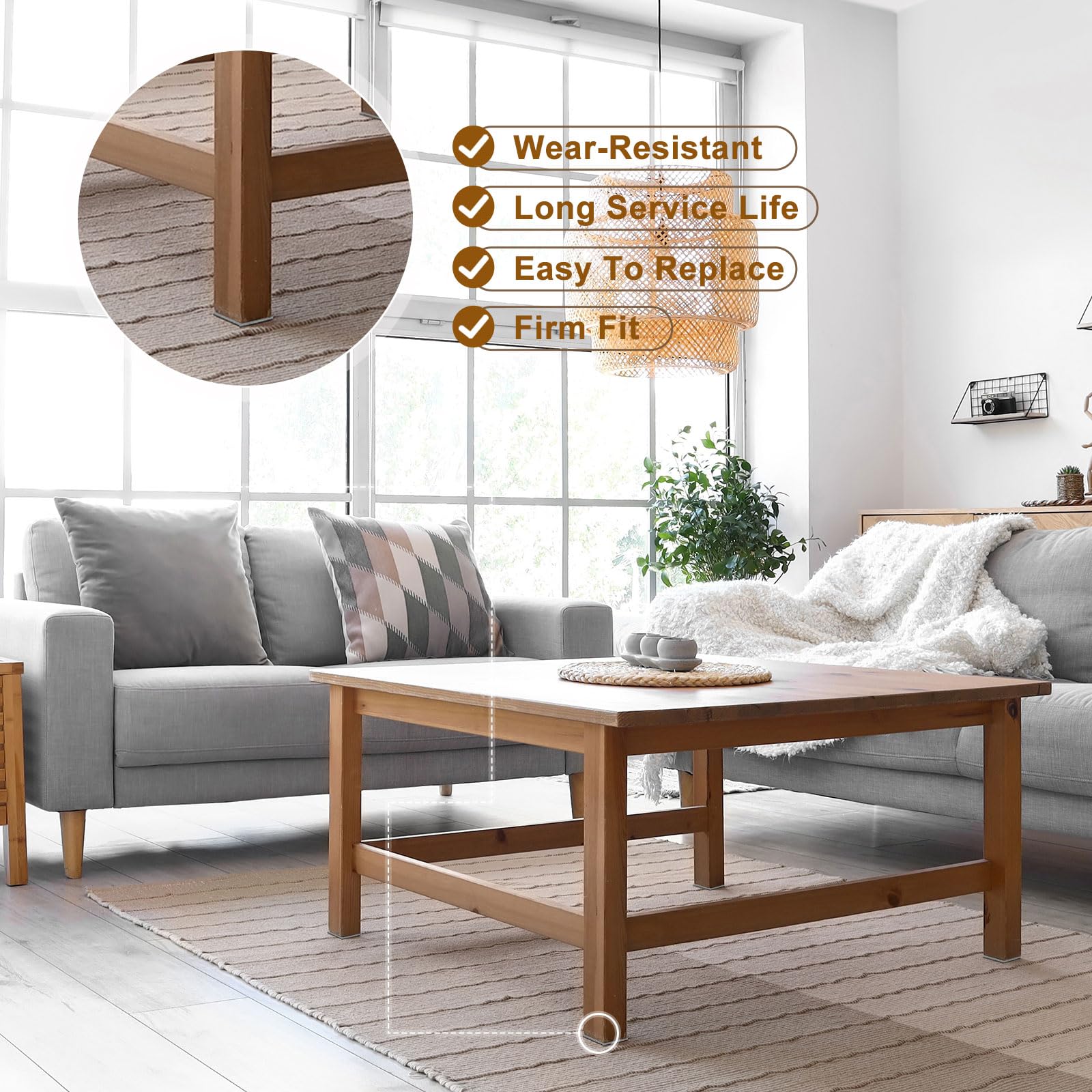 QUARKZMAN Almohadillas De Fieltro para Muebles 48Pcs 5.12" x 5.12" con Adhesivo Antideslizantes Protectoras De Patas De Silla para Proteger Pisos De Madera Color Gris