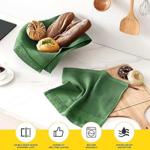 Miniatura 69 de Homaxy Paños de cocina 100% algodón, paquete de 8 – 12 x 12 pulgadas, tejido de gofre, muy suaves y absorbentes, paños de cocina de secado rápido