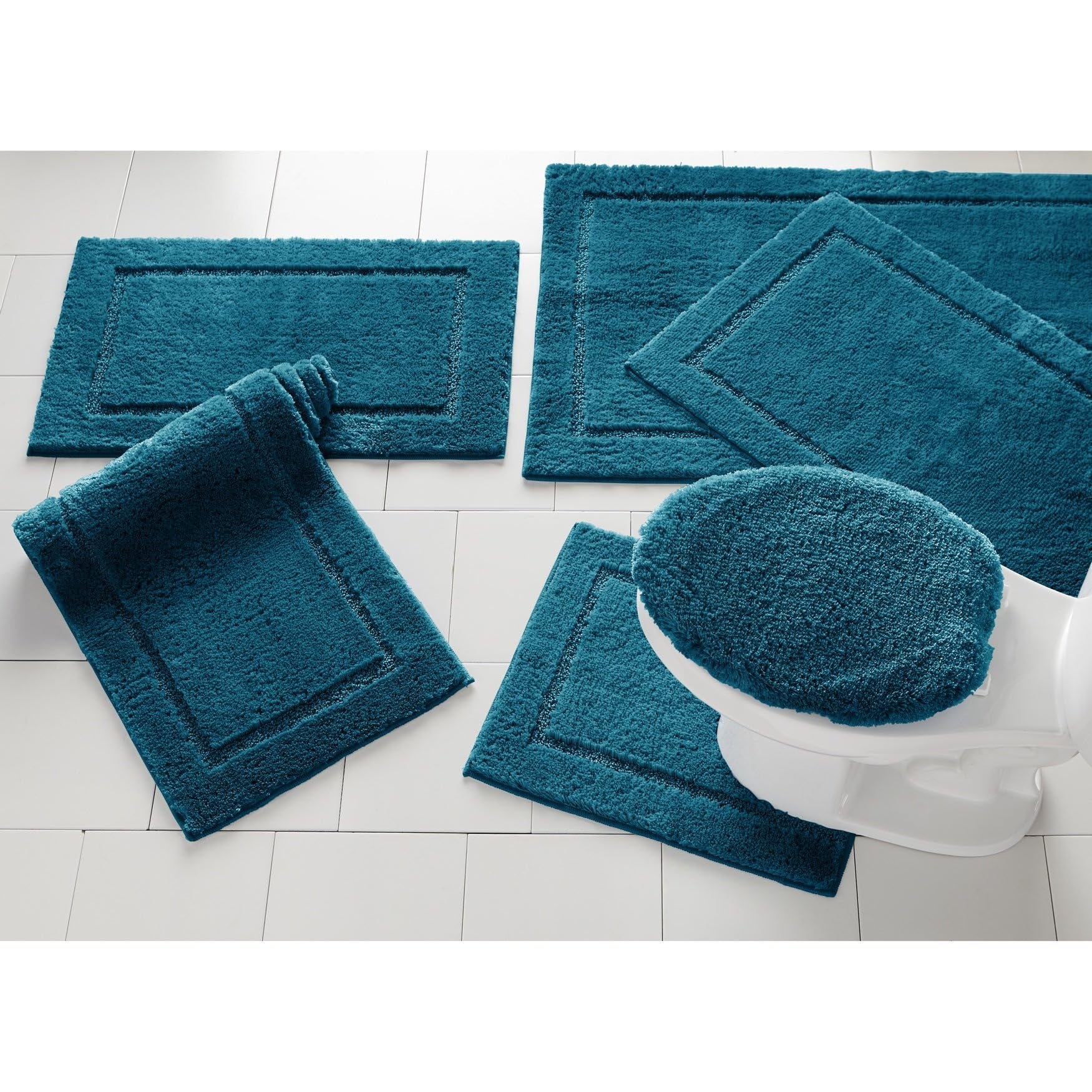 BrylaneHome BH Studio Luxe Bath Rugs - 24" W 40" L, Teal