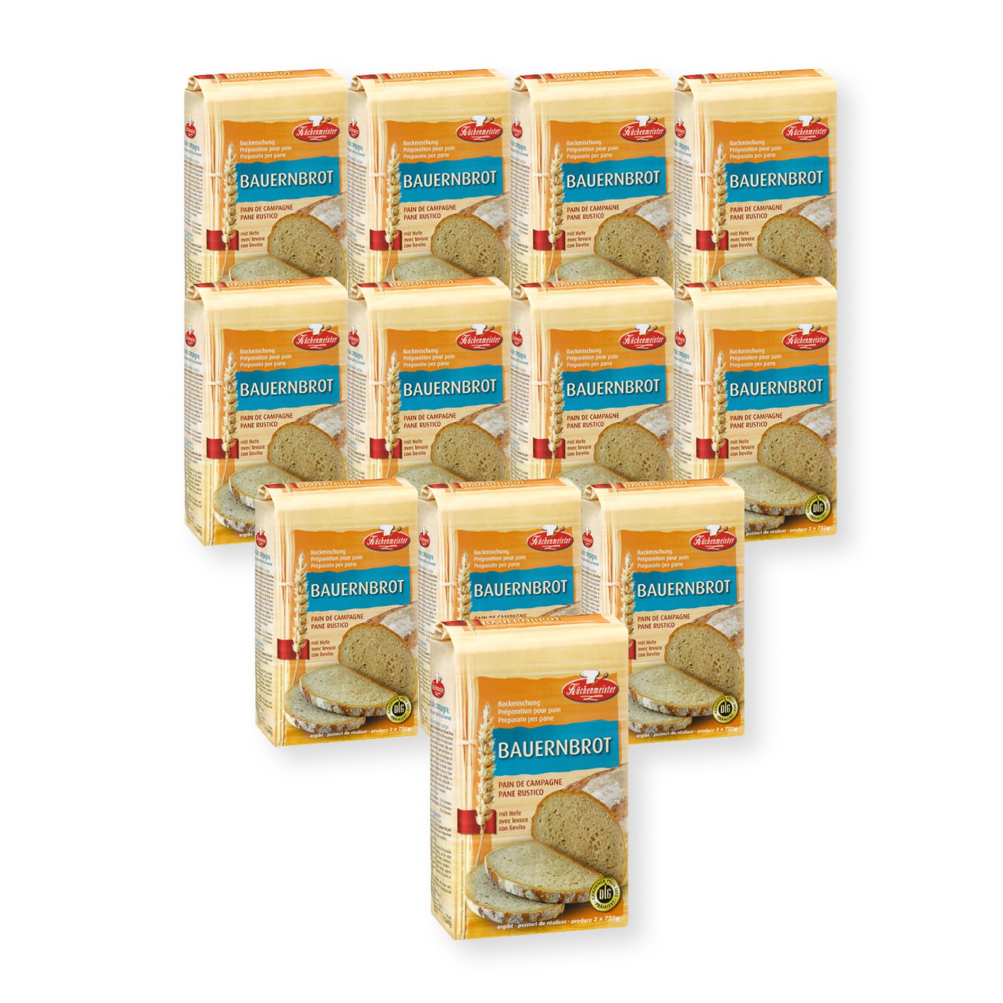 BIELMEIER 12 KG KÜCHENMEISTER Brotbackmischung Bauernbrot a 1 KG Frießinger Mühle