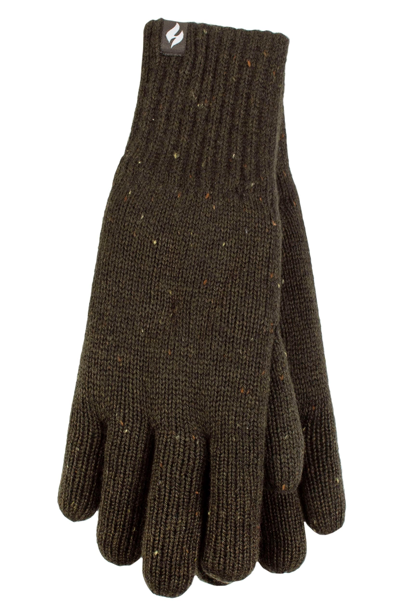 Heat Holders Men's Khaki Sockshop Gloves - 'Ashton' Flecked Yarn Breathable Thermal Gloves Winter Warm 1 Pair S/M