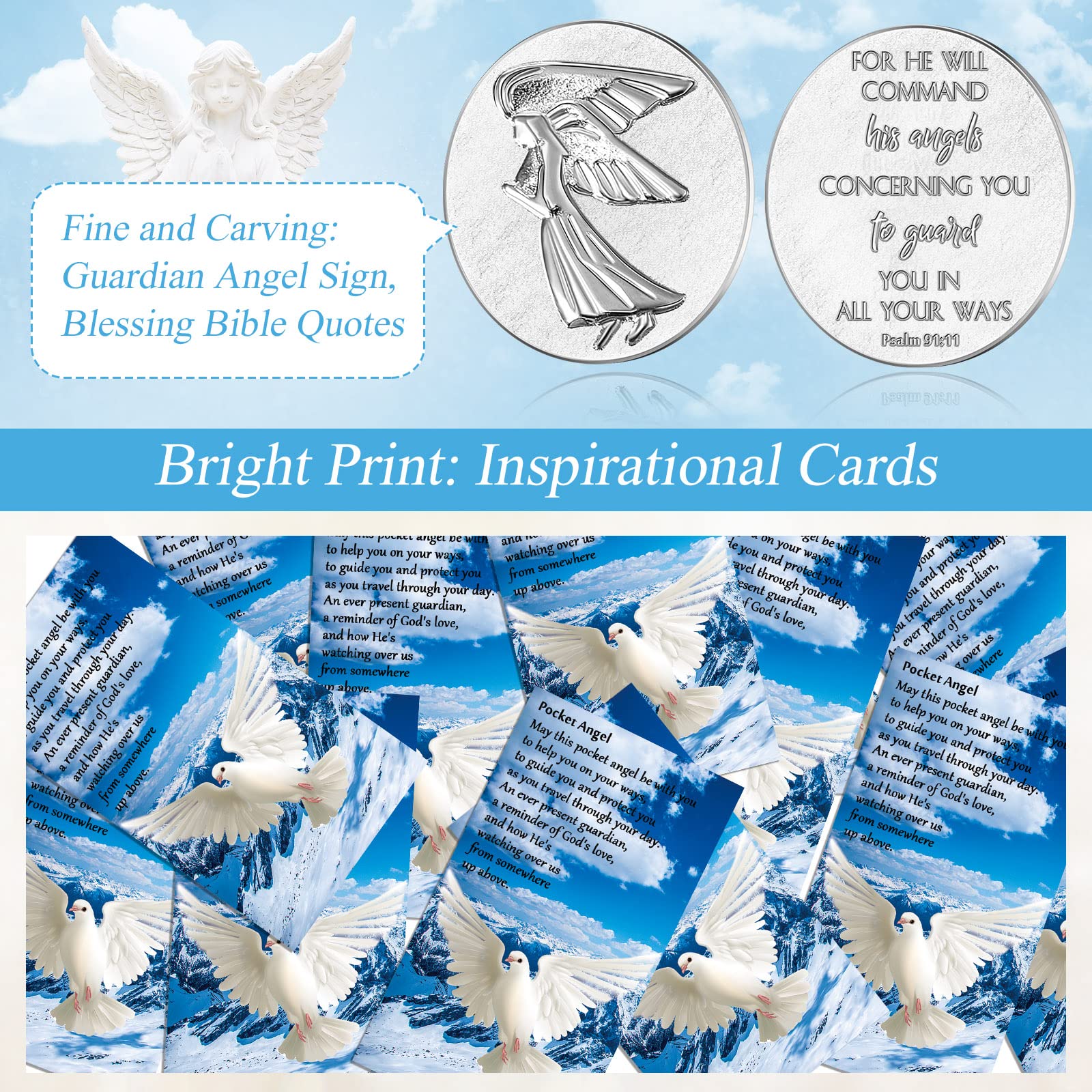 Amazon.co.jp: メモリアルエンジェルサインコイン 10セット 葬儀ポケット トークン 平和 鳩 詩 幸運 祈りのカード 天使のコイン  葬儀の記念品 ゲストのお祝いに (優しいスタイル、30個) : ホーム＆キッチン