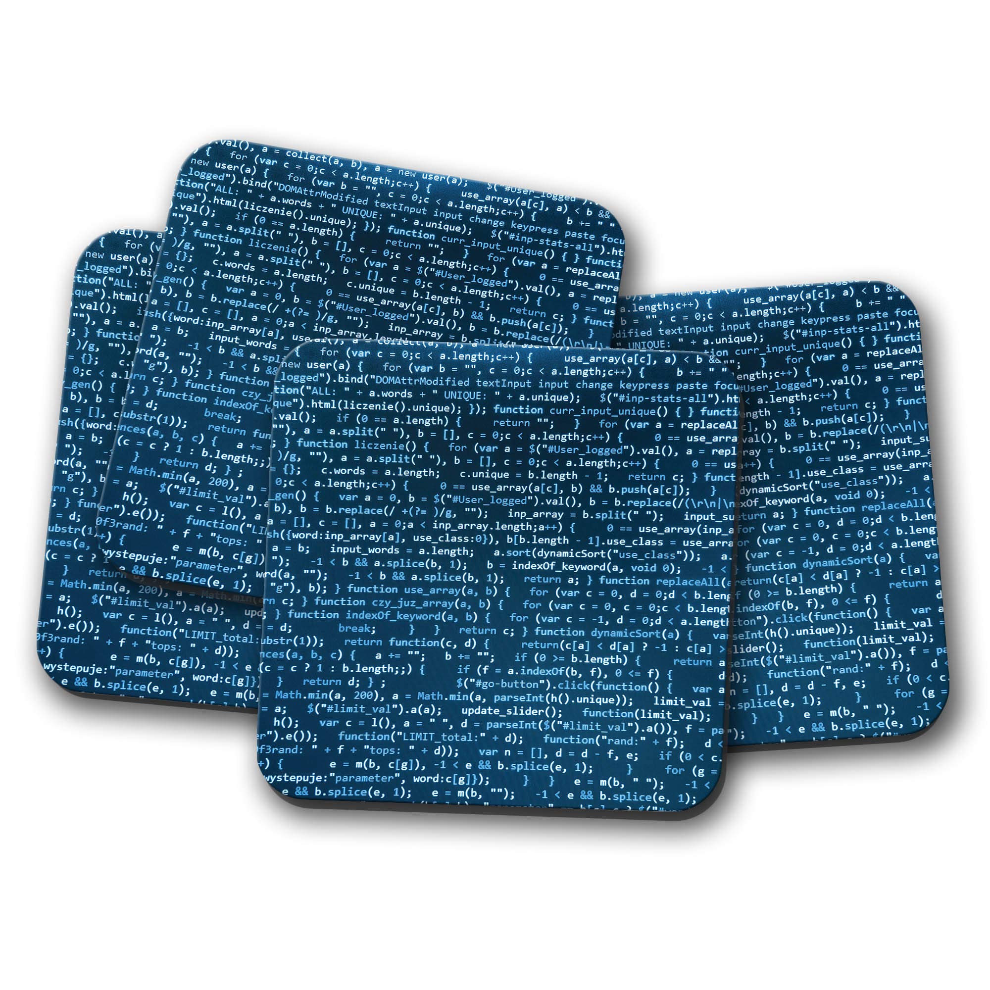 Destinationvinyl Boys Multicolor 4 Set - Computer Coding Drinks Coaster - Gamer It Gaming Geek #8485