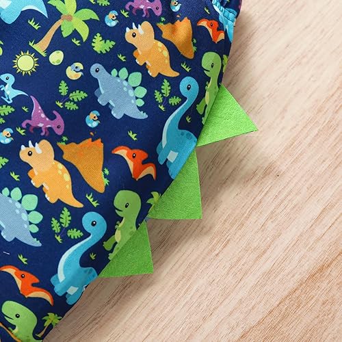 Vista 7 de Conjunto de mameluco de manga corta para bebé niño de un primer cumpleaños, con tirantes