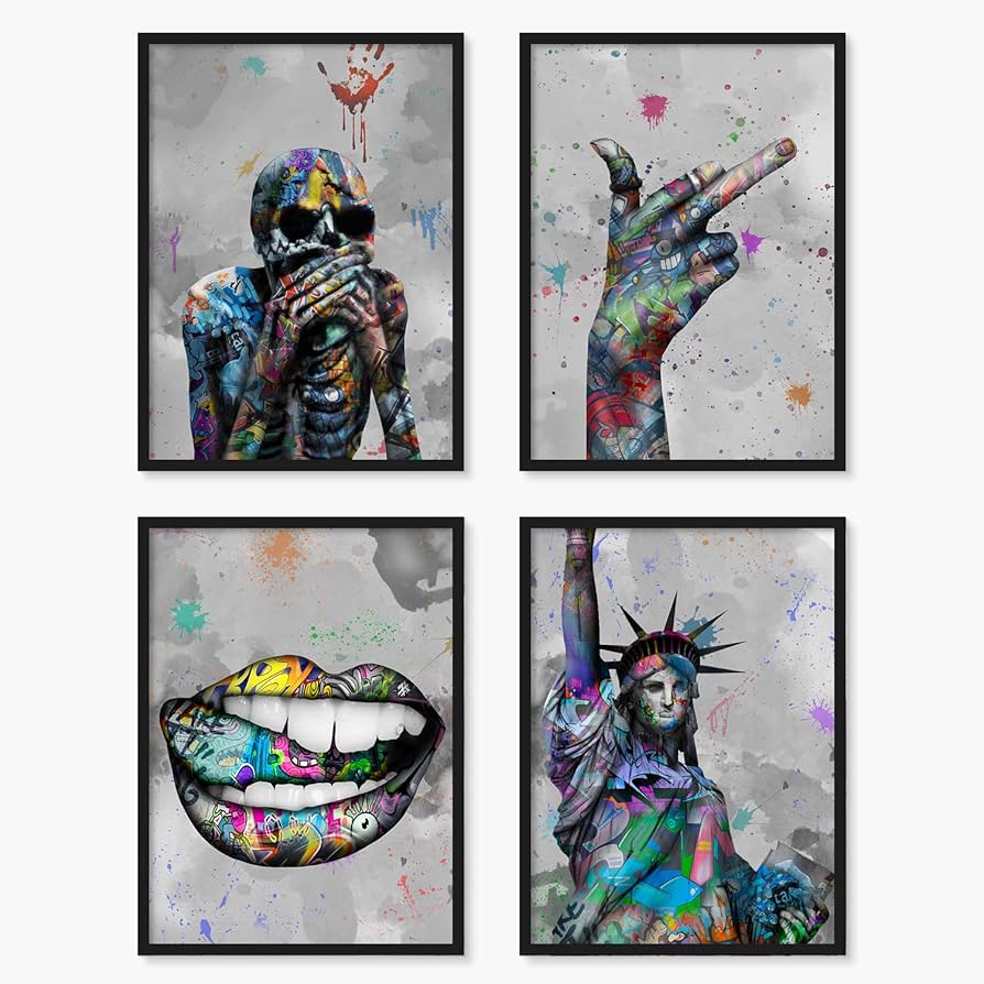 希少!NY発!人気グラフィティー集【Soho Walls】☆WALL ART Amazon.com: YUMKNOW Cool Graffiti Room Decor - Unframed 8x10