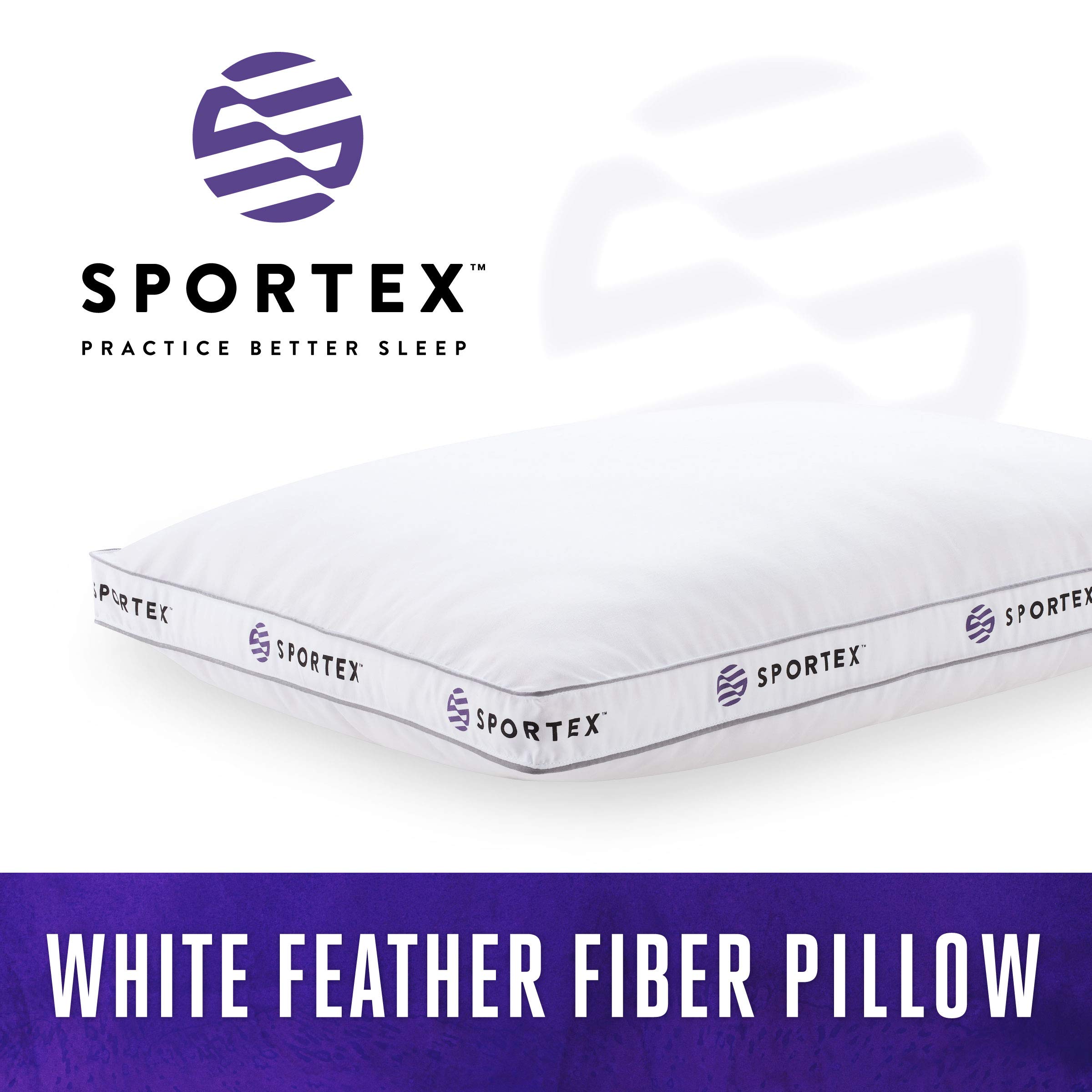 Buy Sportex White Feather Fiber Pillow QuillFree RDS Certified Soft