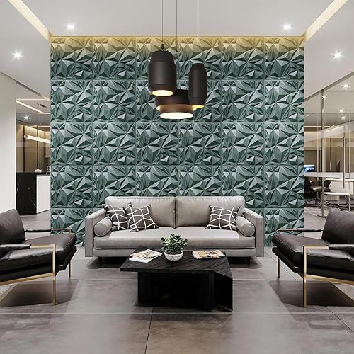 Miniatura 3 de STICKGOO Paneles de pared de diamantes para decoración de pared interior, paneles de decoración de pared 3D de oro cepillado profundo, paneles