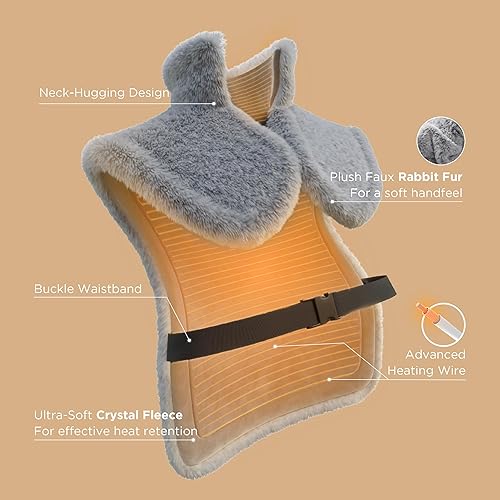 Miniatura 6 de Bedsure Almohadilla térmica con peso para aliviar el dolor de espalda, almohadilla térmica eléctrica para cuello y hombros, almohadilla térmica con