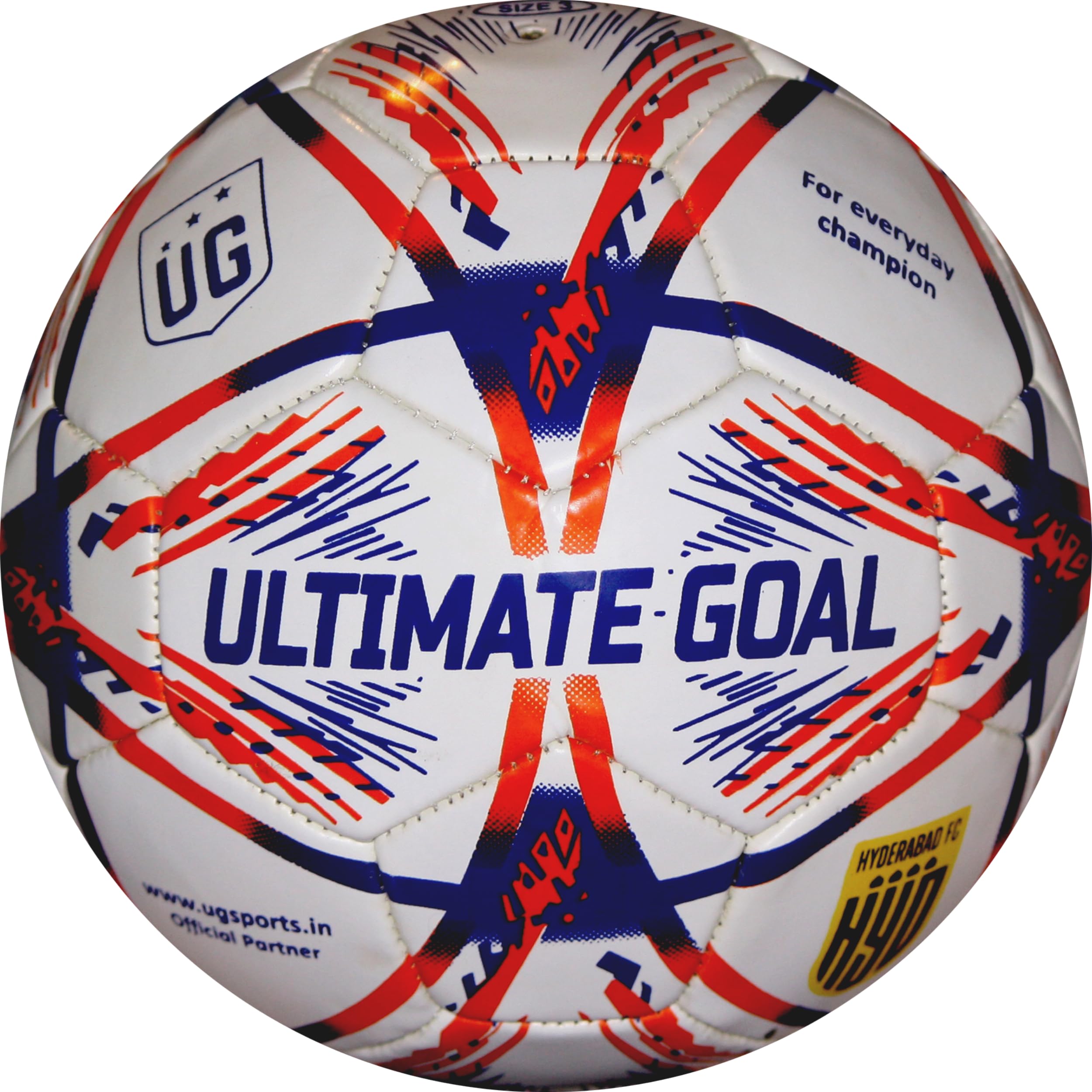 UG Sports Machine Stitched Football | Training & Practice Soccer Ball for Kids | Durable Lightweight PVC Soft Qatar Football Size- 3 (White)