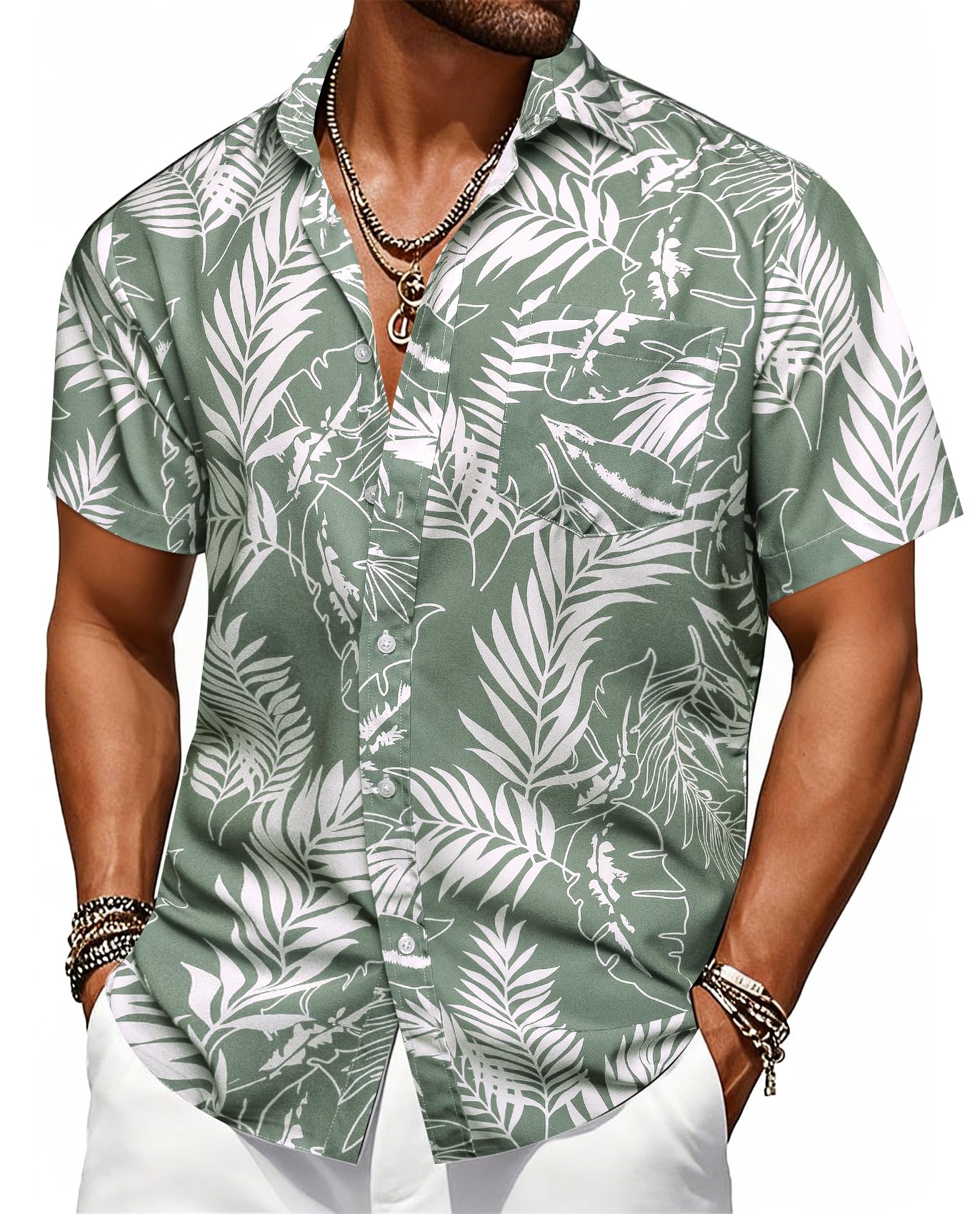 Mens Hawaiian Shirts Short Sleeve Beach Casual Aloha Summer Button Down Tropical Floral Lightweight Holiday Yacht