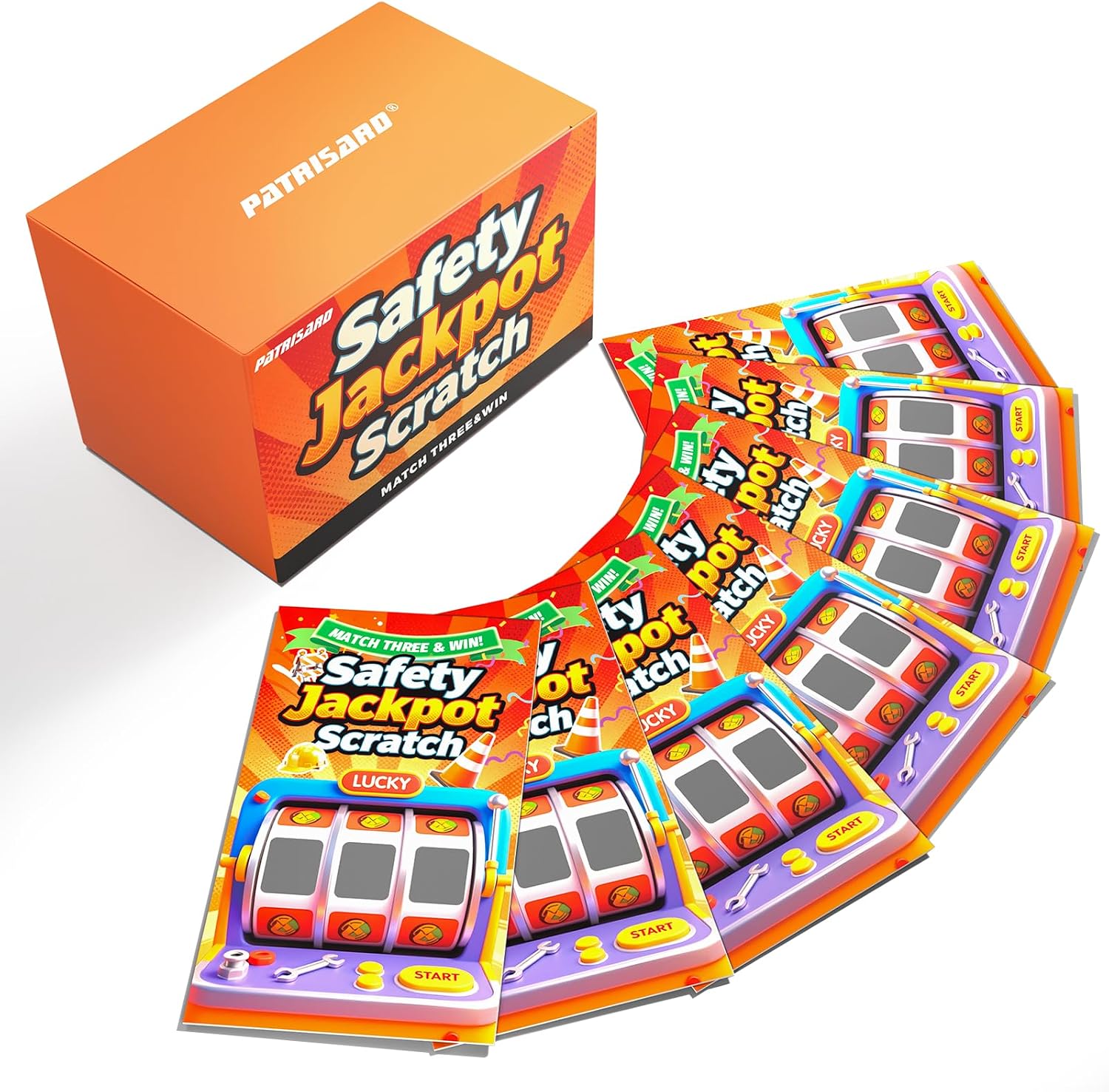 Safety Scratch Off Cards – Pack of 120 Business Size Scratch Off Tickets, 30 Winning / 90 Non-Winning, Corporate Incentive Scratch to Win, Scratch Cards for Event Prizes