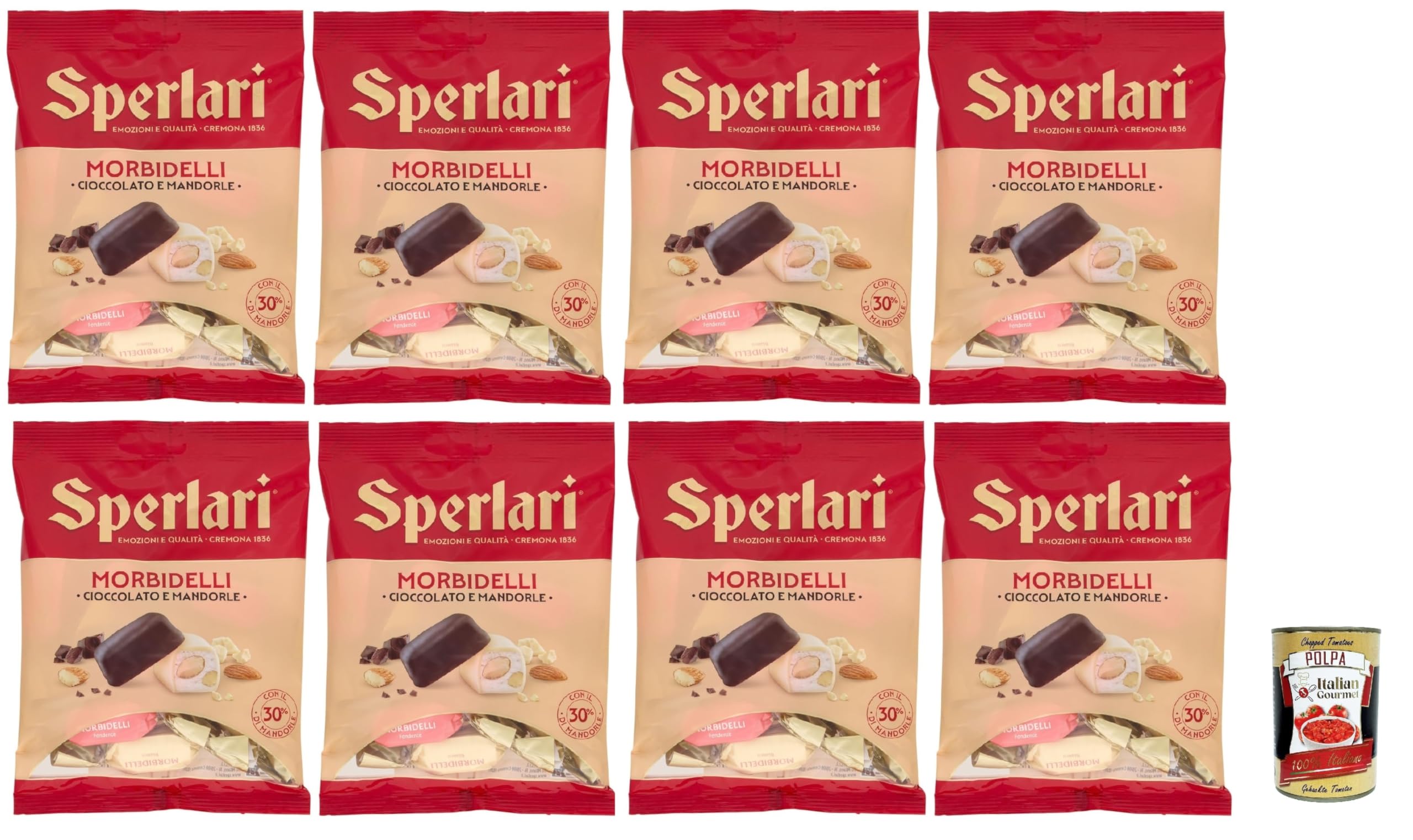 Italian Gourmet Morbidelli torrone morbido mandorle cioccolato Soft 8 x