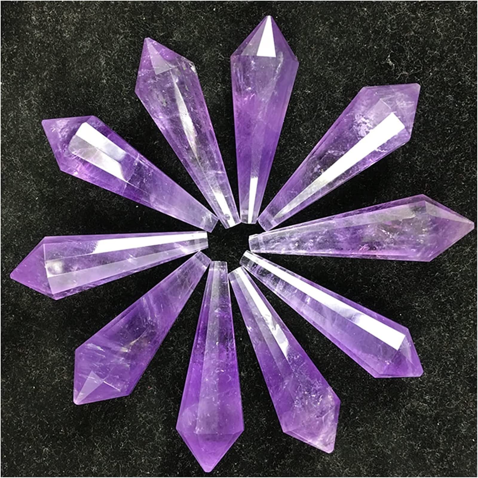 Home Sammlungen Amethyst-Rohstein, natürlicher Amethyst, Engel, Pendel, Pullover, Halskette, Anhänger, Zauberstab, Heilkristalle, liefern als Geschenk