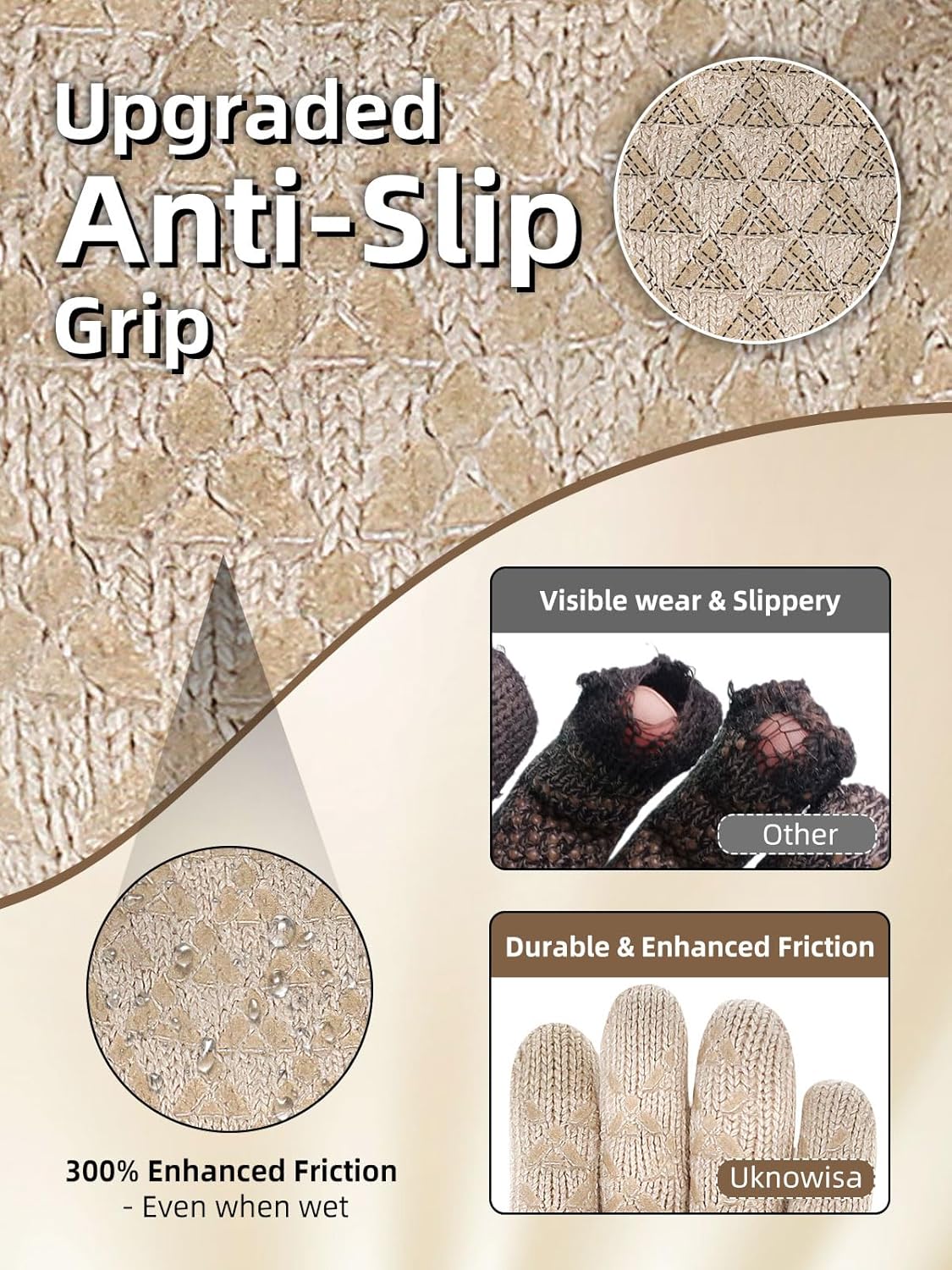 Winter Gloves for Men Women, Warm Fleece Lined with Touch Screen, Thermal Knit with Anti-Slip for Running Driving - Image 2