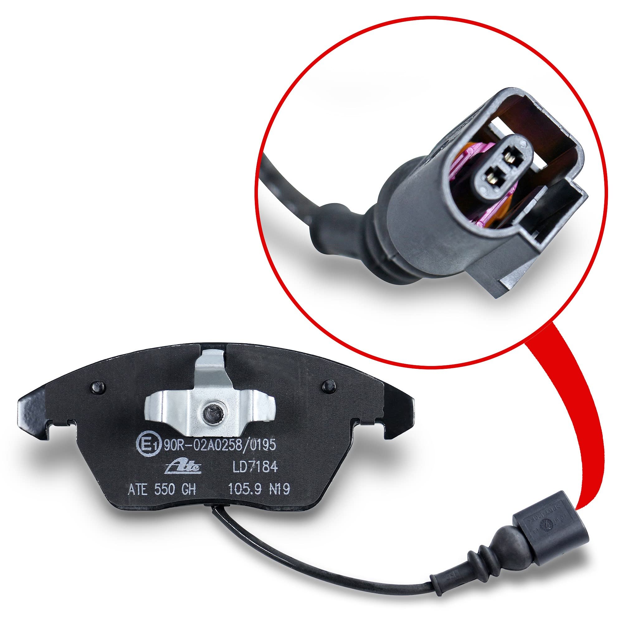 ATE Bremsenset Vorderachse inkl. Bremsscheiben vorne Ø 312 mm belüftet und Ceramic Bremsbeläge vorne + Verschleißkontakt Kompatibel mit AUDI, SEAT, SKODA, VW BEETLE, CADDY, GOLF, JETTA, PASSAT