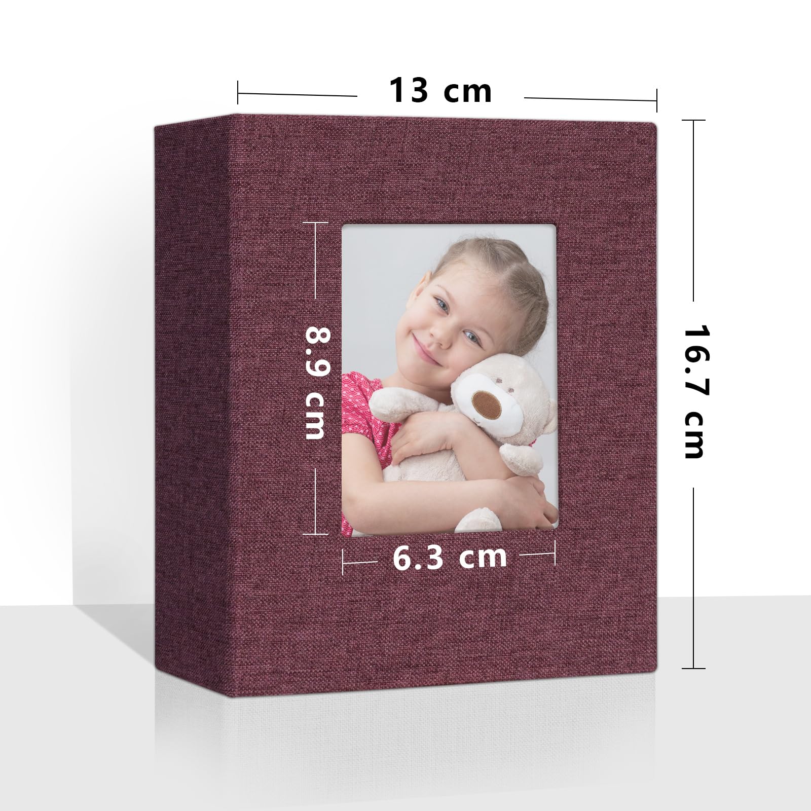 Vienrose Small Photo Album 4x6 holds 100 Photos 2 Pack, Mini Baby Photo Album Linen Cover for Gifts Wedding Family Purple - Image 2