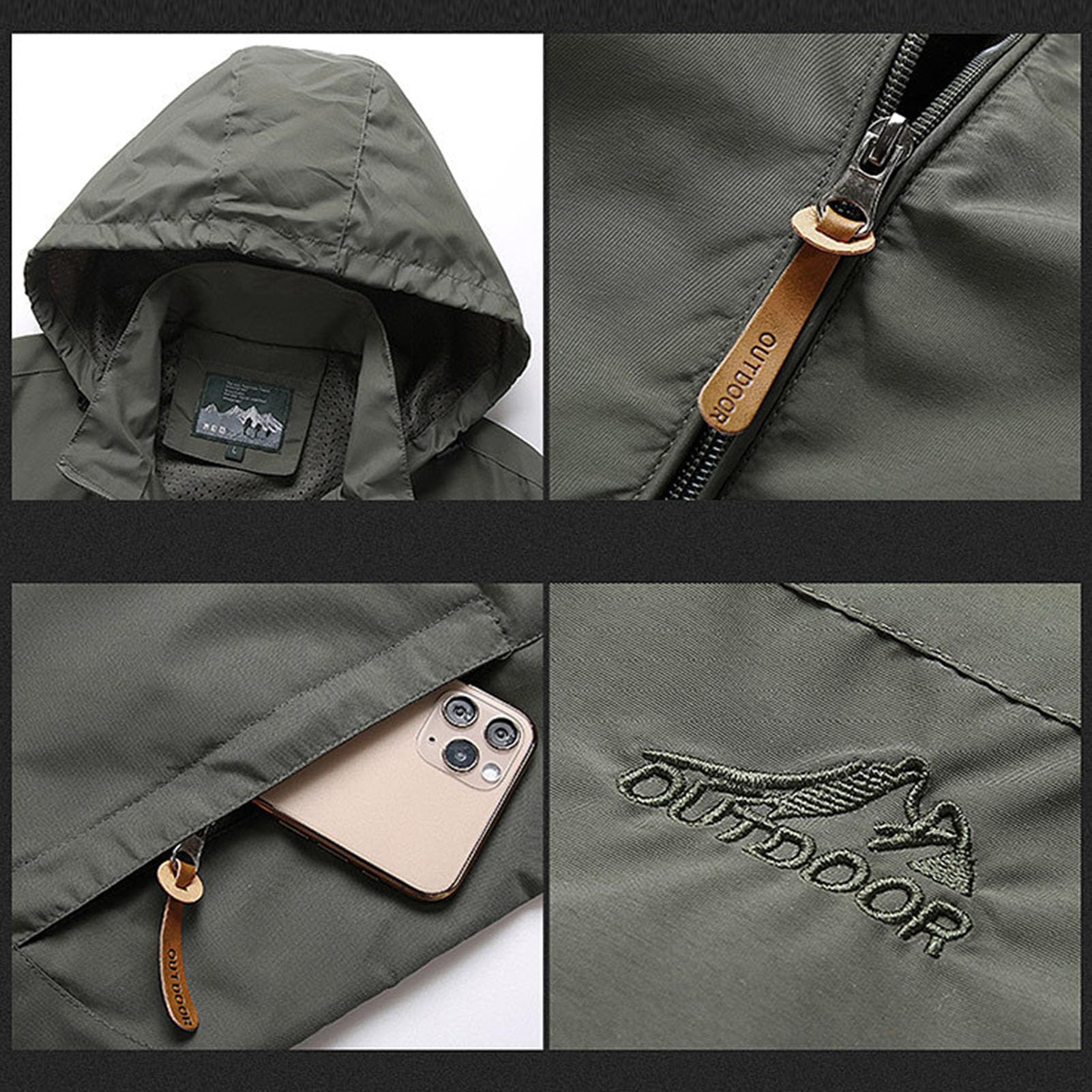 Męska kurtka przeciwdeszczowa bluzy z kapturem dla H.or.d.e Outdoor Softshell kurtki męskie płaszcze przeciwdeszczowe topy wiatrówka lekka kurtka z kapturem