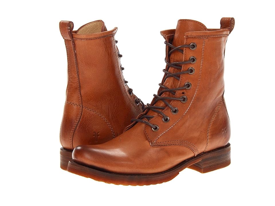 

Frye Veronica Combat (Whiskey Soft Vintage Leather) Women's Lace-up Boots, Tan