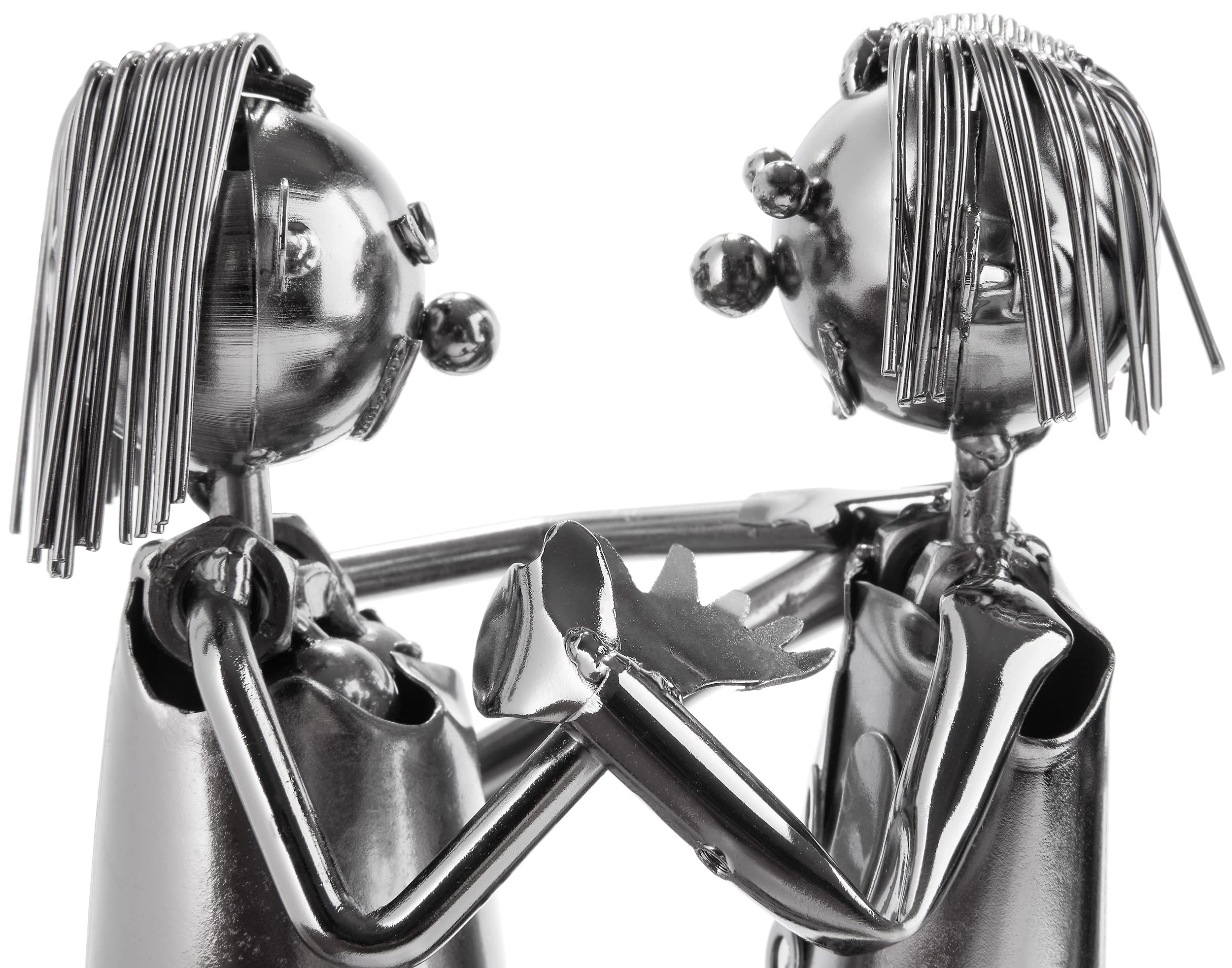 BRUBAKER Portabotellas de Vino con Farol para Candelita - Escultura Metálica Portabotellas 26,5 cm Regalo de Vino