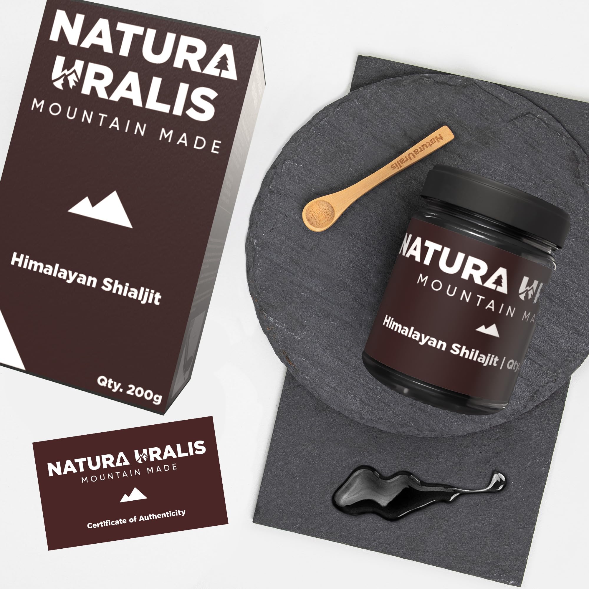 Naura Uralis Himalaya-Shilajit | 200g Organisches Shilajit-Mineralharz, Natürlich Geformt – Hochwirksames Schwarzes Shilajit Aus den Himalaya-Bergen