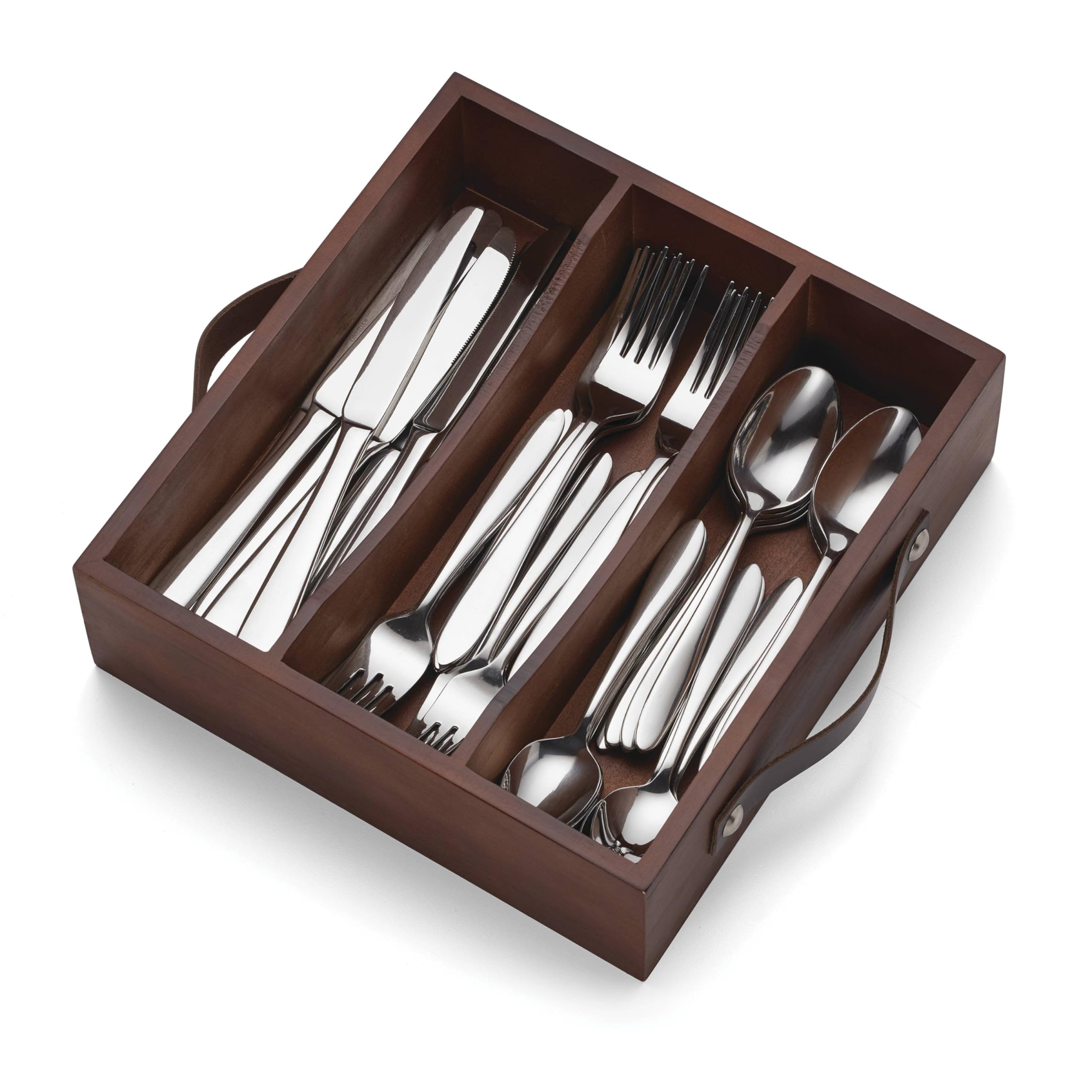 Oneida Mooncrest 30 Piece Metallic Cutlery Set + Container, 30-Piece
