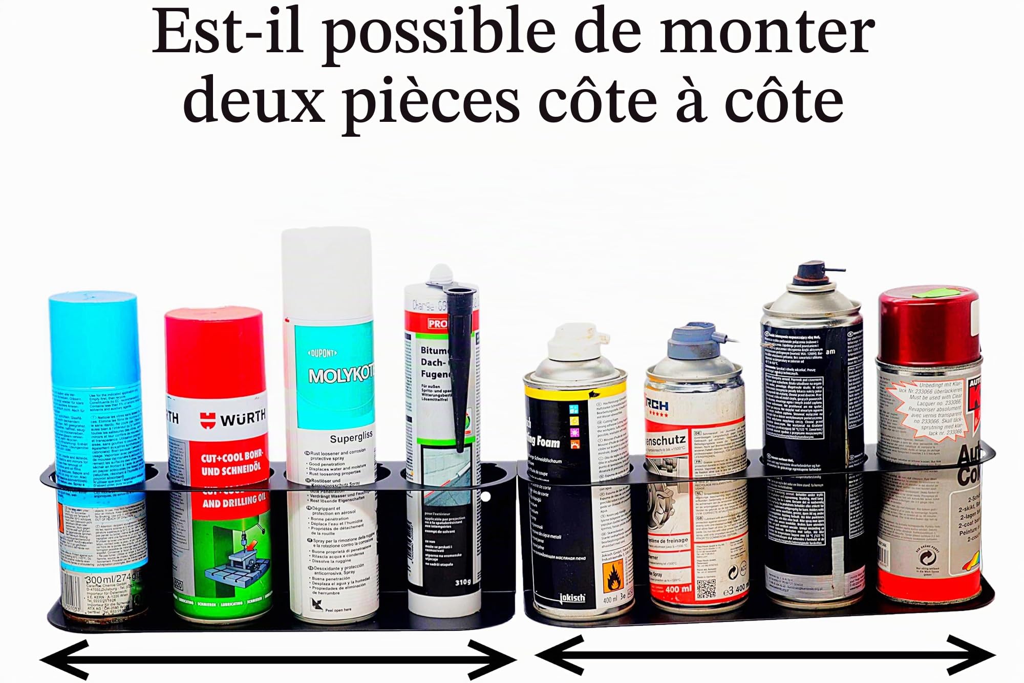 Support pour flacons pulvérisateurs - Support d'atelier pour bombes aérosols - Support de rangement pour bombes aérosols - 1 pièce