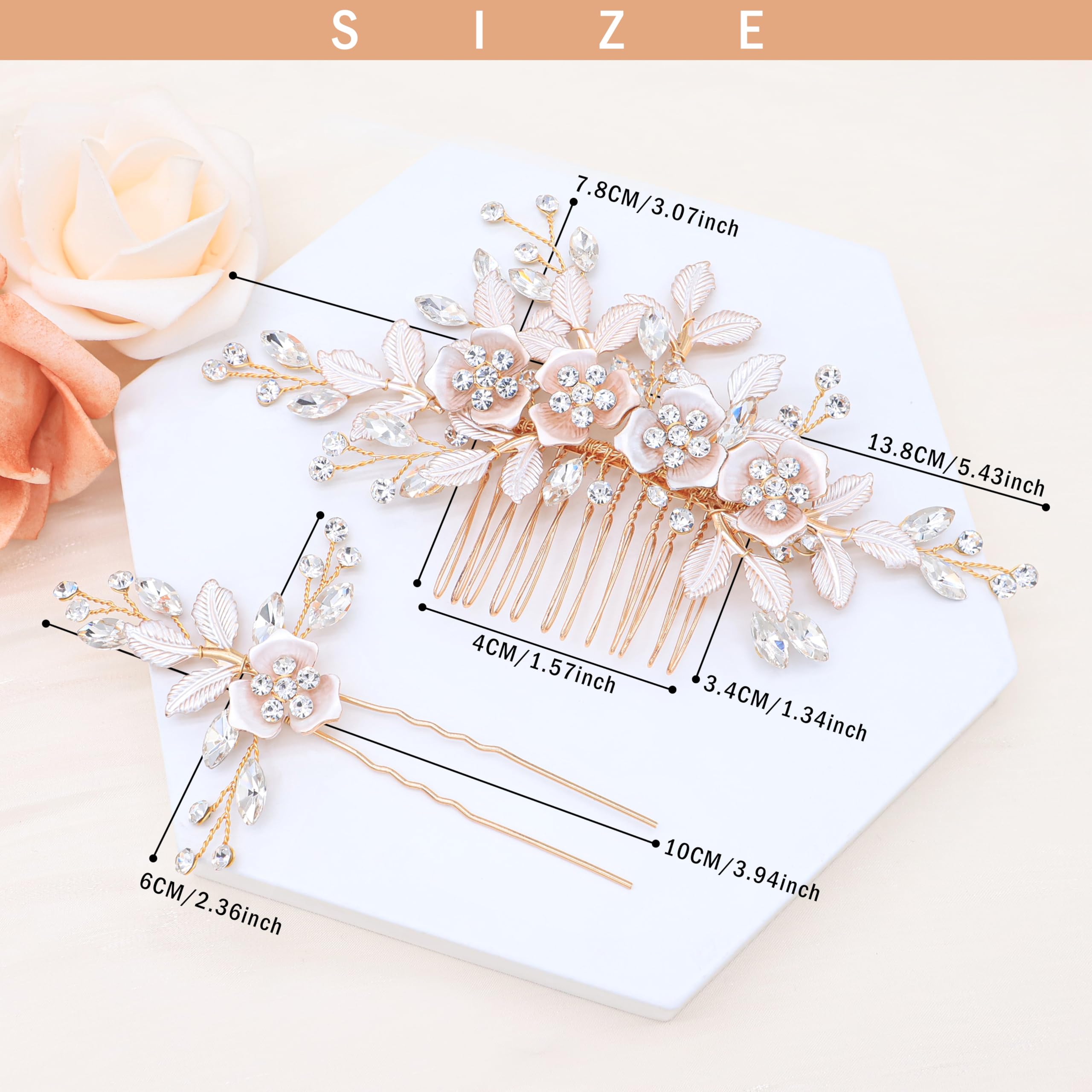 Amazon.com : Oriamour Hair Side Combs With 2 Set Hair Pins 