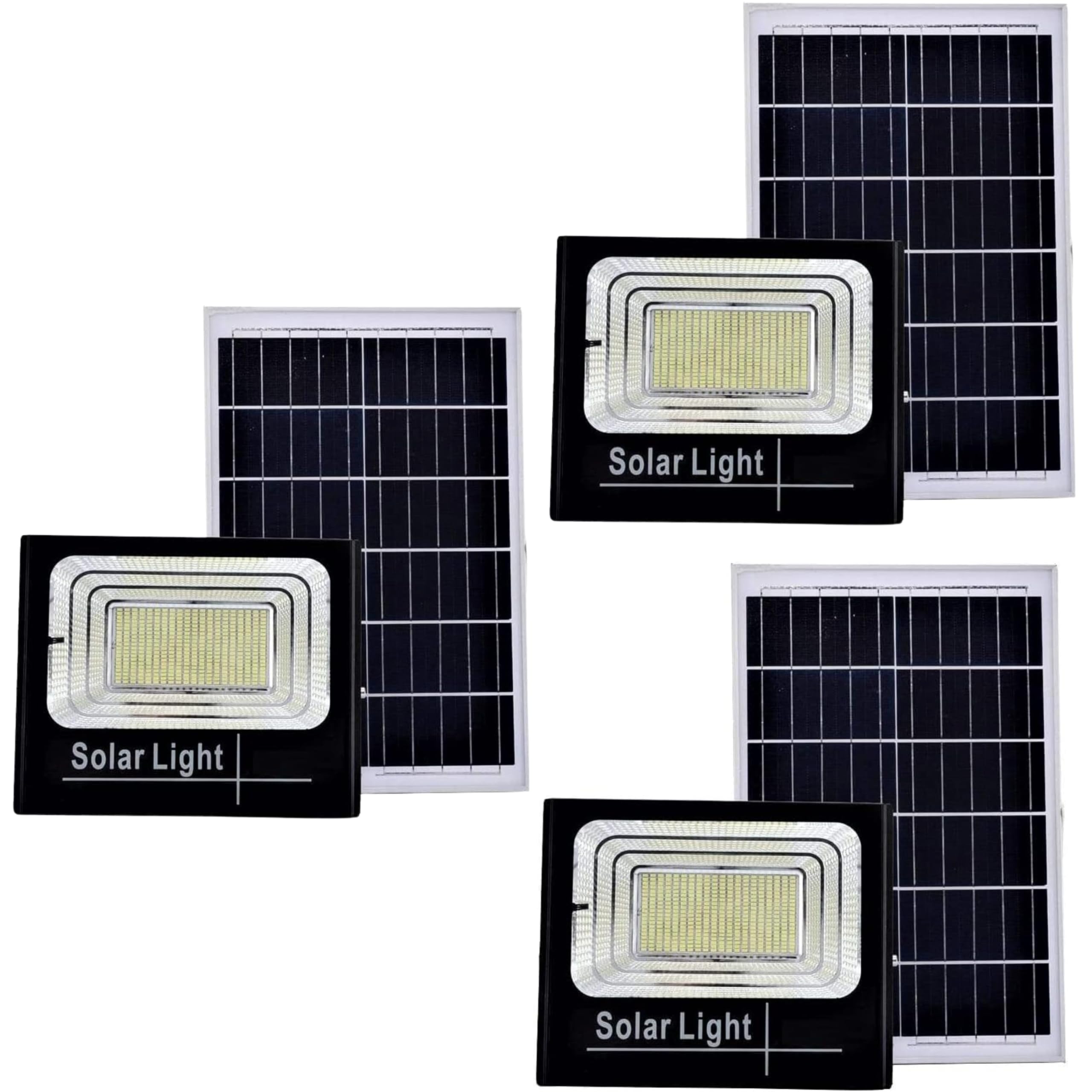 YASTA 3 Pezzi Faro led da esterno con pannello solare 100 W Faretto Led Luce Fredda Faro Crepuscolare Da Giardino Proiettore Con Telecomando 6000K IP66