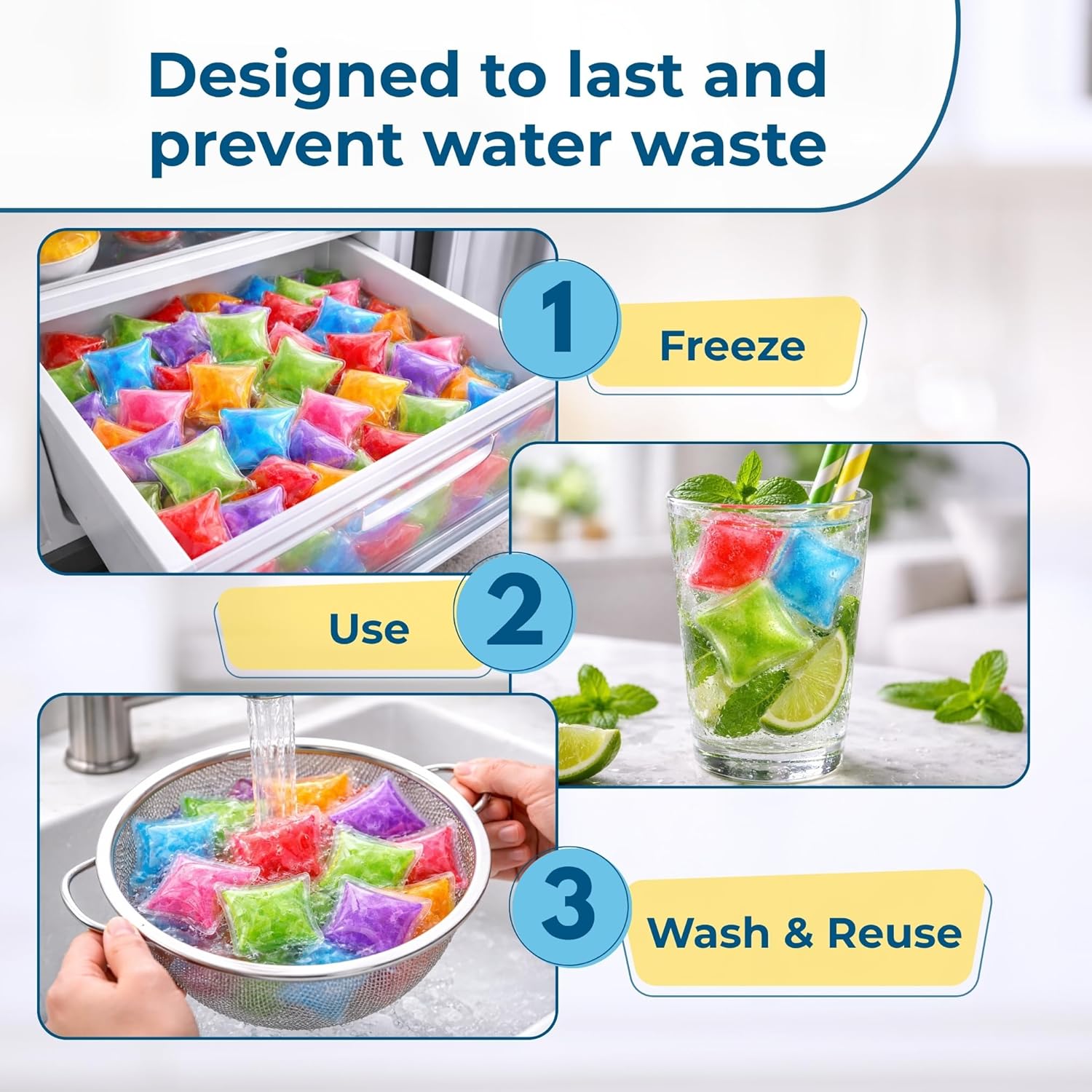Icy Cools Reusable Ice Cubes Made In USA- Green- 1 Pack