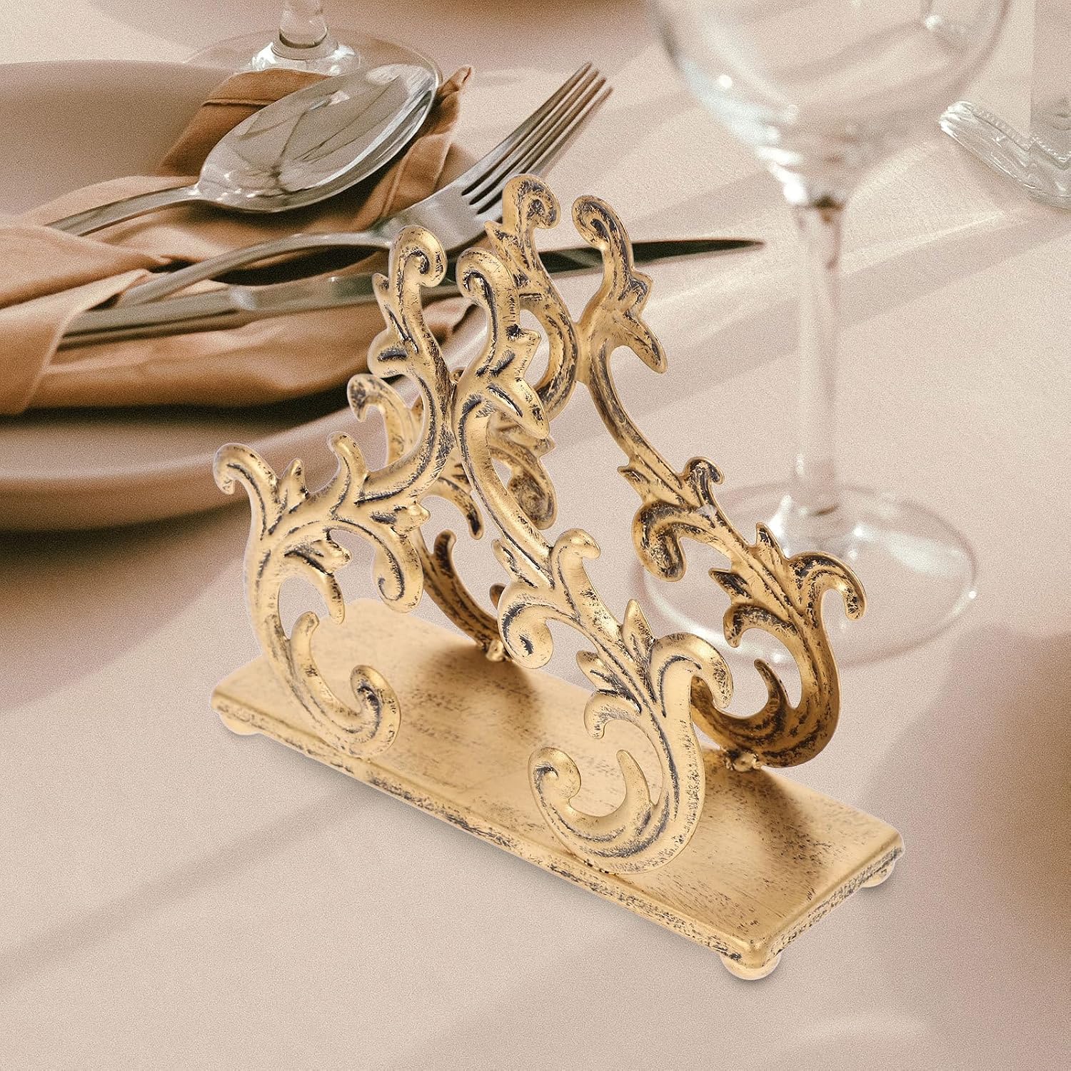 Decorative Napkin Holder 5.90X5.11X1.96In Metal Willow Branch Napkin Stand Tissue Dispenser for Kitchen Countertop Dining Table Paper Holder