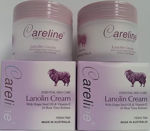 2 x Careline Lanolina Crema con Aceite de Semilla de Uva y Vitamina E 3.4 fl oz