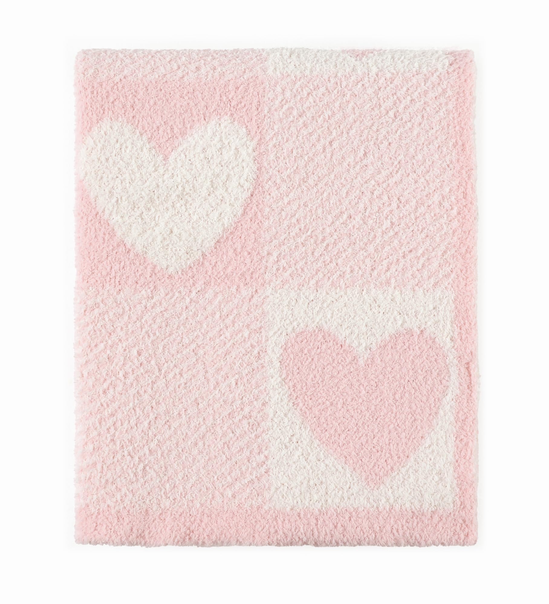 CREVENT 30"X40" Cozy Soft Warm Knitted Baby Blanket for Girls Boys, Newborn Essentials for Infant, Baby Shower Receiving Gift - Love Heart 75X100cm