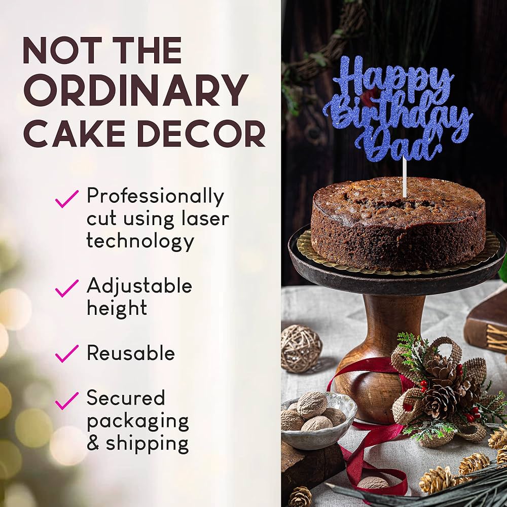 Happy Birthday Dad Cake Topper / Birthday For Him Cake Topper / Dad