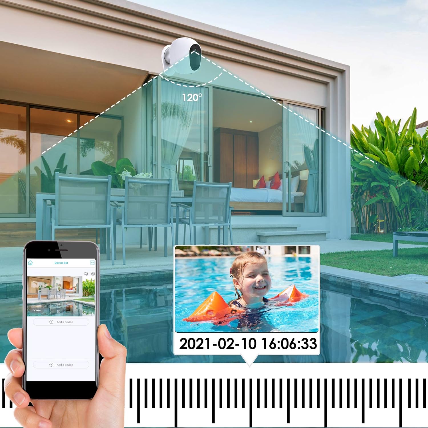 Get Cheap Price Solar Powered Security Camera Outdoor, 1080P Surveillance Cam Support 2.4GHz Wireless WiFi App Remote with 2-Way Audio, Night Vision, Motion Alert, IP65 Waterproof, SD/Cloud Storage