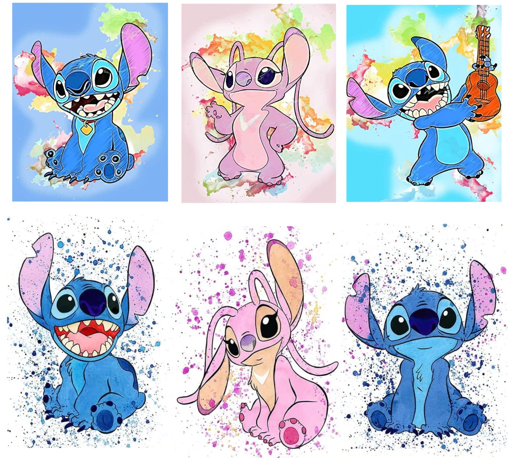 BOGVIAP 6 Pack Diamond Painting Tool Kits,Stitch Diamond Painting Kits for Adults & Kids,Diamond Painting Stitch Gem Art Craft DIY Home Wall Decor?12x16 inch?