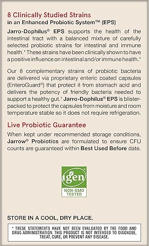 Miniatura 10 de Jarrow Formulas Jarro-Dophilus EPS Probióticos 10 mil millones de UFC, suplemento dietético para apoyo del tracto intestinal, suplementos de salud