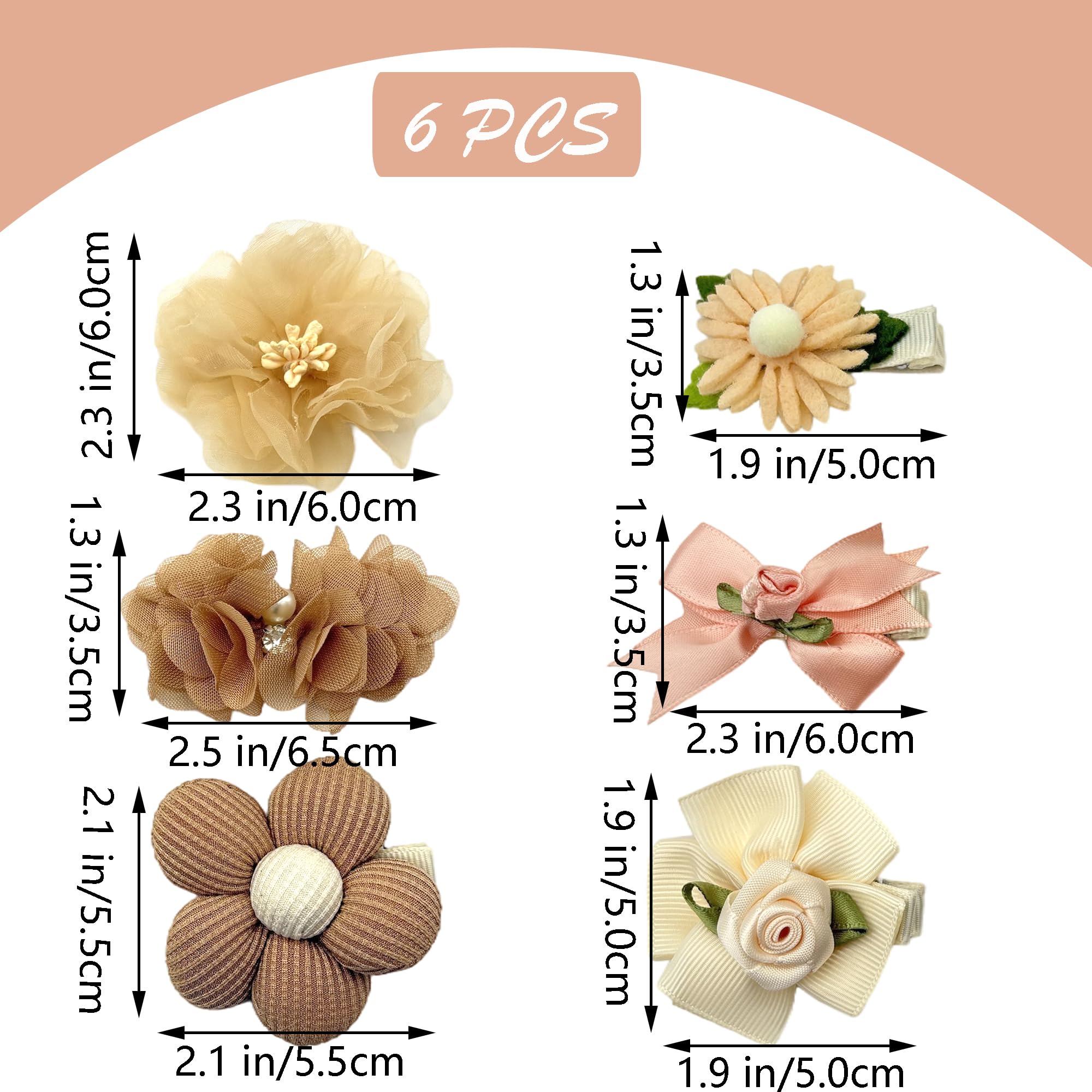 DHER 6 piezas pinzas para el cabello para perros, hebilla de cabello, pinza para el cabello, para mascotas, clips de pelo, pequeños animales, clips de pelo, súper peinado, para perros, accesorios de