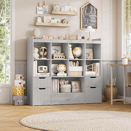 Miniatura 2 de HORSTORS Organizador de almacenamiento de juguetes para niños de 48 pulgadas de ancho, baúl grande de almacenamiento de juguetes con contenedores