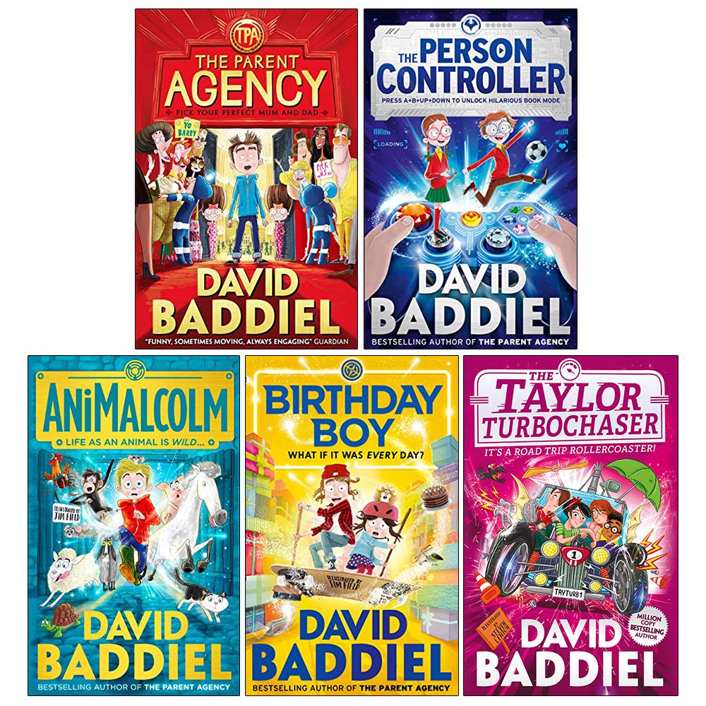David Baddiel Collection 5 Books Set (The Parent Agency, The Person Controller, AniMalcolm, Birthday Boy, The Taylor Turbochaser [Hardcover])
