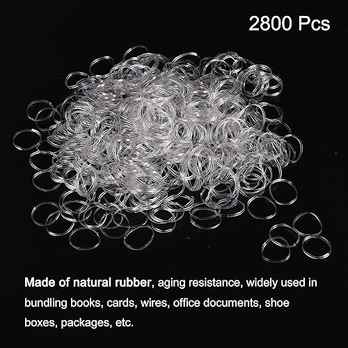 Miniatura 3 de MECCANIXITY Banda elástica de goma de poliuretano termoplástico transparente de 0.63 pulgadas de diámetro para oficina en casa, paquete de 2800