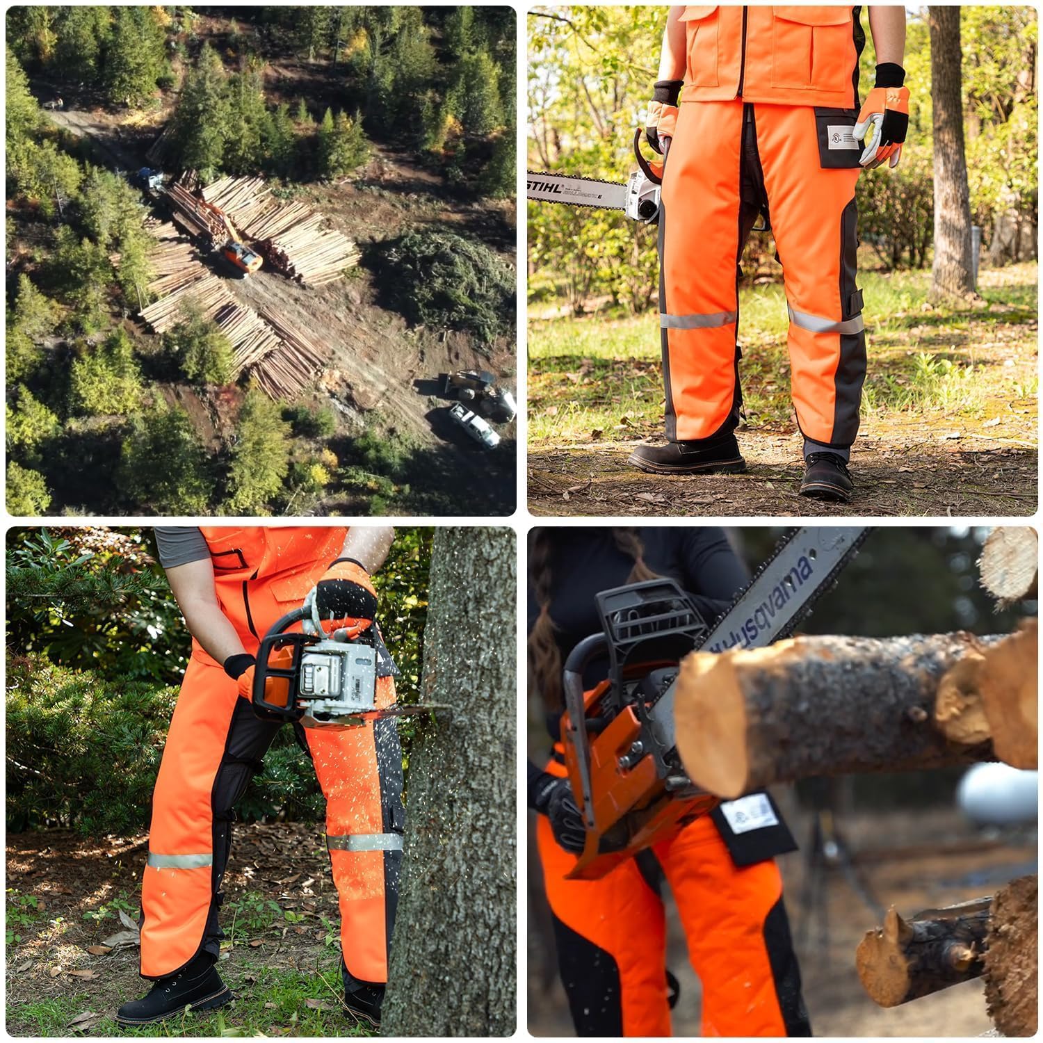 Chaps - Pantalones técnicos de motosierra de 8 capas clase B para usuarios de motosierras